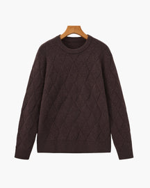 Diamond Knit Crewneck Sweater